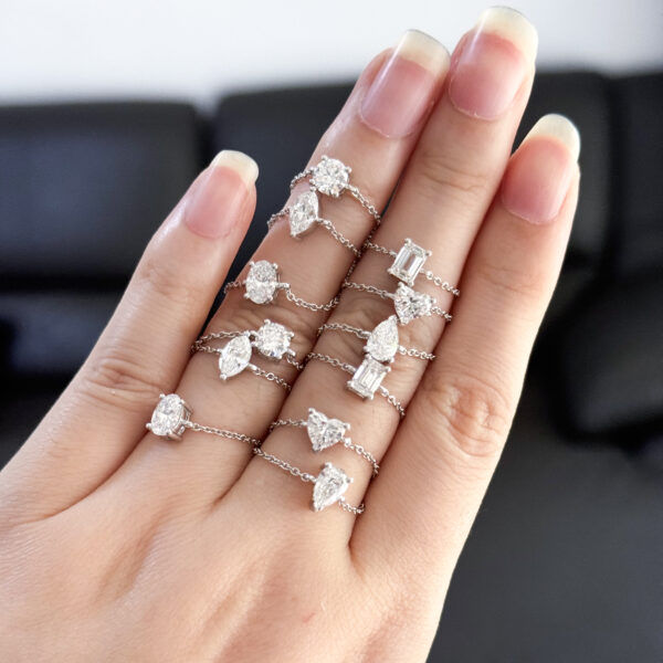 Wholesale Customizable 0.5ct Lab-grown Diamond Ring with adjustable ring size