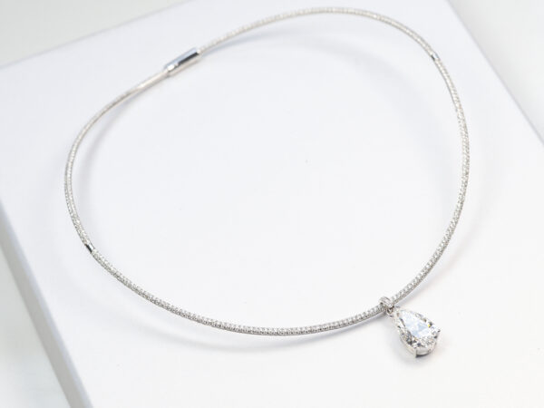 B2B Custom Order: 6ct Pear Lab Diamond Collar Necklace - Fully Customizable Design & Specifications