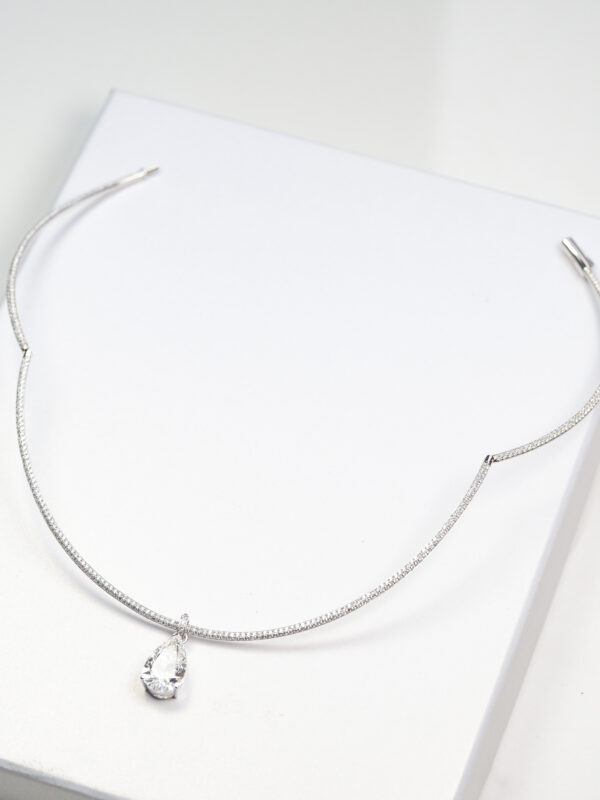 B2B Custom Order: 6ct Pear Lab Diamond Collar Necklace - Fully Customizable Design & Specifications