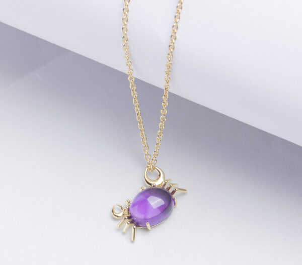 Custom Crab Pendant with Amethyst - Bespoke Jewelry Design for Retailers
