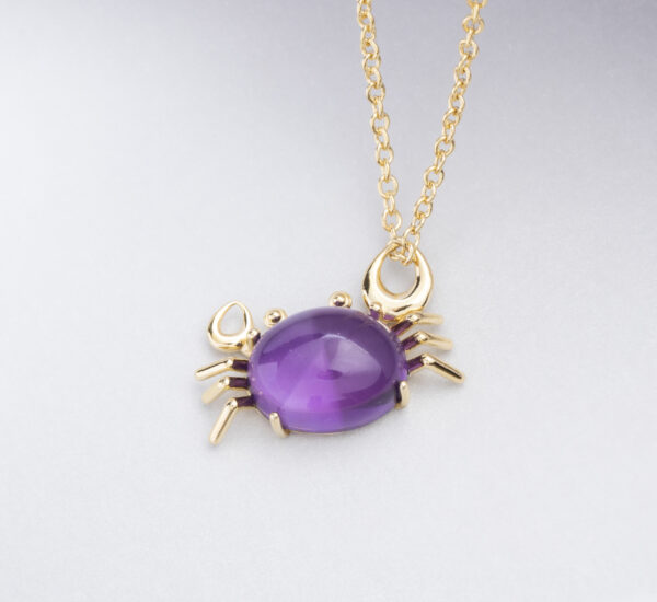 Custom Crab Pendant with Amethyst - Bespoke Jewelry Design for Retailers