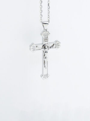 Custom Catholic Cross Pendant Necklace - Choose Your Stone & Metal