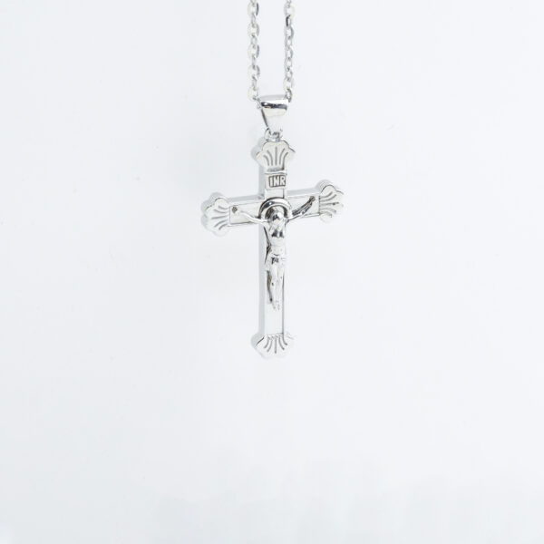 Custom Catholic Cross Pendant Necklace - Choose Your Stone & Metal