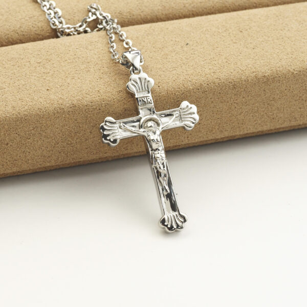 Custom Catholic Cross Pendant Necklace - Choose Your Stone & Metal