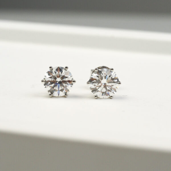 Custom 0.6 Carat Lab Diamond Stud Earrings - Six-Prong Setting for Jewelry Retailers