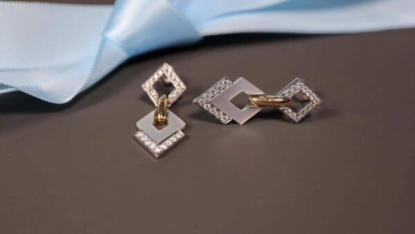 Custom Diamond & Mother-of-Pearl Earrings - Bespoke Luxury Jewelry for Brands