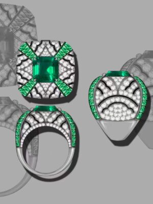 Luxury Emerald Ring Designs for Wholesale - Full Customization from Concept to Creation
