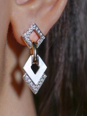 Custom Diamond & Mother-of-Pearl Earrings - Bespoke Luxury Jewelry for Brands