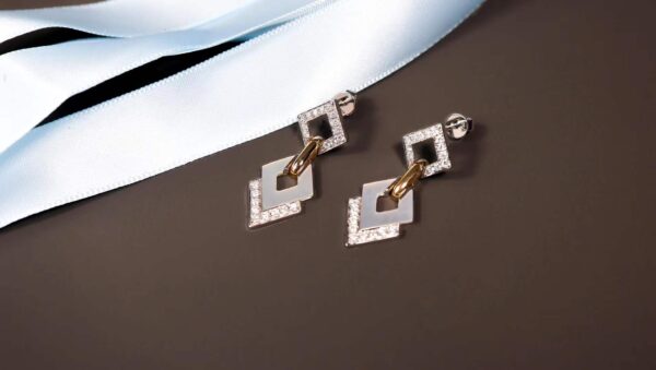 Custom Diamond & Mother-of-Pearl Earrings - Bespoke Luxury Jewelry for Brands
