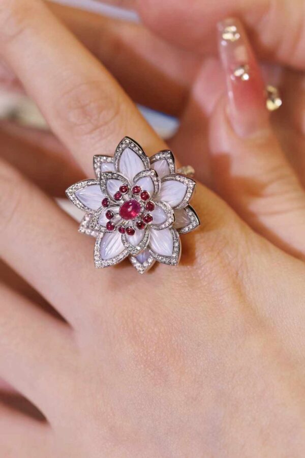 Exquisite Ruby MOP Ring Manufacturing - OEM/ODM Custom Gemstone & Metal Selection