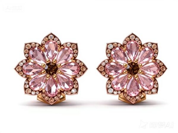 Ready to sell Petals Collection – Lab-Grown Diamond & Gemstone Stud Earrings