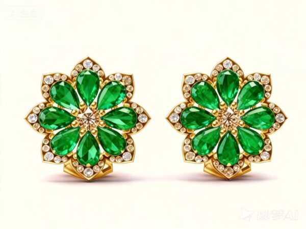 Ready to sell Petals Collection – Lab-Grown Diamond & Gemstone Stud Earrings